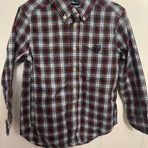 Chaps Festive Plaid Christmas Boys Kids Button-Down Shirt Size 4T